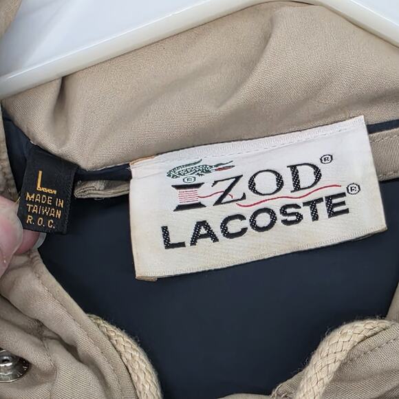 Vintage Izod Lacoste Mens Size Large Down Filled Puffer Jacket Full Zip Hood 80s - Picture 4 of 8